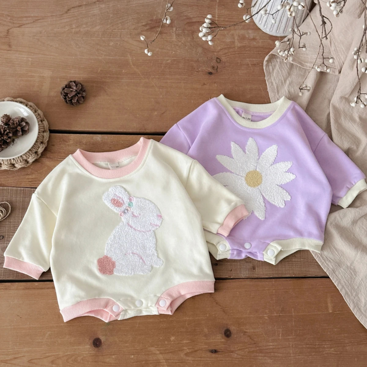 Body a maniche lunghe con appl - Newborn Baby Girl Romper Floral recensione e prezzo