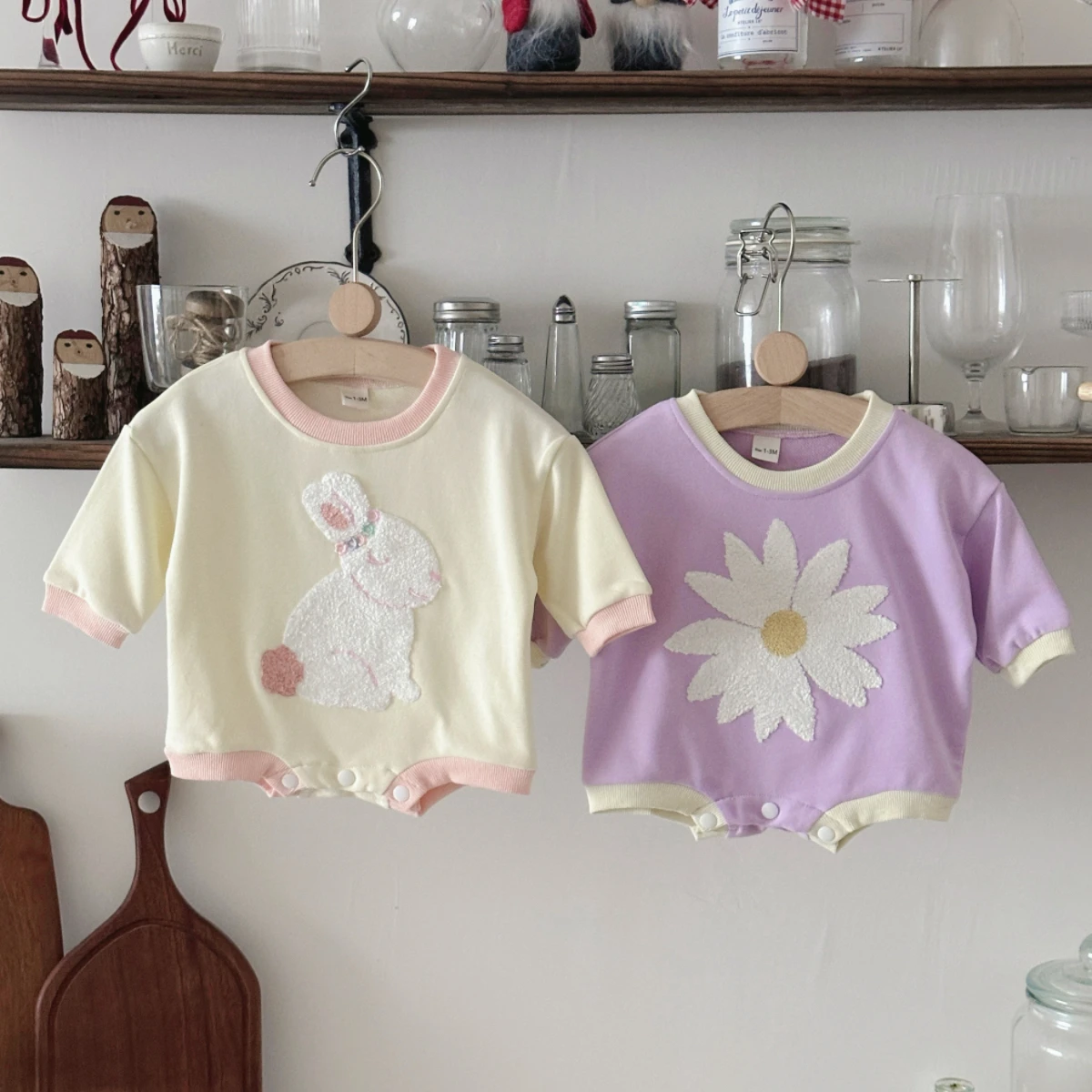 Body a maniche lunghe con appl - Newborn Baby Girl Romper Floral recensione e prezzo