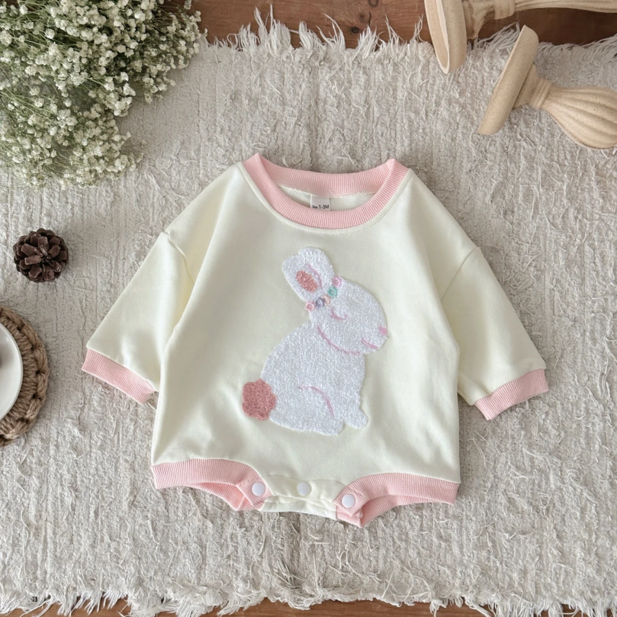 Body a maniche lunghe con appl - Newborn Baby Girl Romper Floral recensione e prezzo